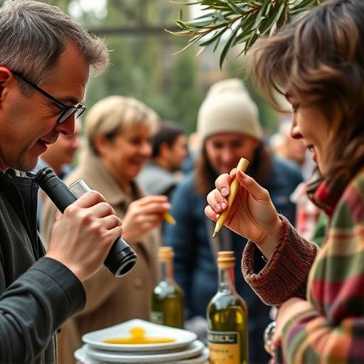 Grupo de personas participando en una cata de aceite de oliva con un experto